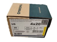 Skrutka do dreva kalená 4x20mm 250 ks Biela pozink