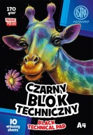 Astra technický blok čierny A4 170g 10 listov