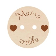 Ozdobný gombík MOM MADE dekor MEDIUM nášivka