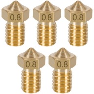 SET 5 x V6 0,8 mosadzná hubica - 3D PRUSA 1,75mm