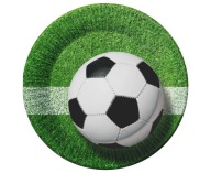 Futbalové papierové taniere, 18 cm, 6 ks na futbalovú párty