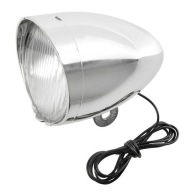 Retro dynamo svetlo na bicykel, predná lampa, generátor, jednožilový kábel