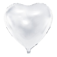 Fóliový balón SRDCE, biely, 45 cm, na HEL, na narodeniny, sväté prijímanie, svadbu