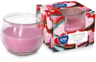 Vanilla Cookies vonná sviečka 18h malá sviečka pruhované sklo AURA
