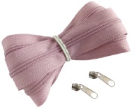 Špirálový zips 3 mm ružový zips DIRTY PINK 1 meter + 2 zipsy