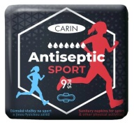 Hygienické vložky CARIN Ultra wings ANTISEPTIC SPORT, 9 kusov