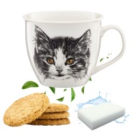 HRNEK NA KÁVU ČAJ KAKAK VEĽKÁ MAČKA ZVIERATÁ PORCELÁN 550 ML + ZADARMO