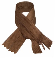 Zapínanie na skrytý zips, pevná hnedá, 22 cm