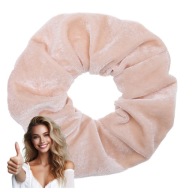 VELÚROVÉ scrunchie na vlasy béžové VEĽKÉ XXL módne scrunchie POHODLNÉ