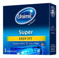 VLHČENÉ KONDÓMY UNIMIL SUPER EASY-FIT 3 ks