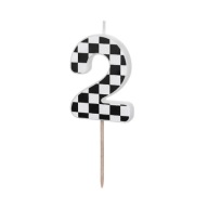 Narodeninová sviečka číslo 2 - čiernobiela, 5,5 cm