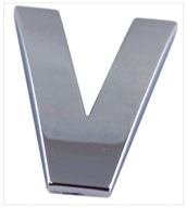 W1M28 ZNAK PÍSMENO CHROMOVANÉ PÍSMENO V V VEĽKÉ 5,6CM 87400
