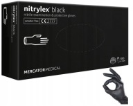 SILNÉ rukavice JEDNORÁZOVÉ NITRILOVÉ RUKAVICE čierne MERCATOR 100 ks, veľkosť S