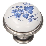 Nábytková kľučka GAMET GP19, nikel/porcelán WHT-16