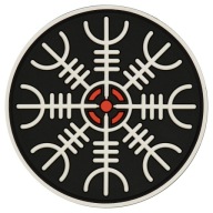 3D náplasťová prilba Terror Aegishjalmur M-Tac Emblém PVC na suchý zips čierna/biela