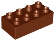LEGO DUPLO 3011 BRICK 2X4 hnedá NOVINKA (12g)