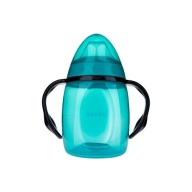 AKUKU STRIEBORNÝ HRNČEK S MÄKKÝM SILIKÓNOVÝM NÁDOBOM + ÚSTA 280ml A0366