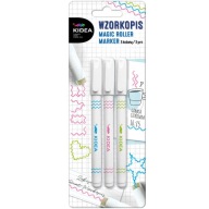 Popisovač so vzorom KIDEA, 3 farby, zdobiace pero