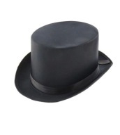 Elegantný cylindrický klobúk, čierny, 1 ks.