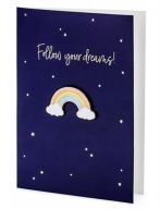 Narodeninová pohľadnica s odznakom Rainbow Unicorn