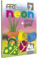 Technický blok A4 250g Panta Plast ART CARDBOARD NEON + STRIEBORNÝ + ZLATÝ
