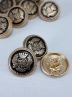 Kovový gombík, čierne zlato, ozdoba erbu, 15mm