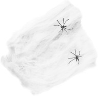 Umelá BIELA ​​HALLOWEEN SPIDER WEB 2 pavúky 60g