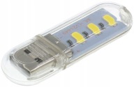 MINI NOČNÁ LAMPA 3 LED USB PRENOSNÁ SMD KĽÚČENKA