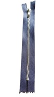 Jemný kovový nohavicový zips, 14 cm, NÁMORNÍCKA MODRÁ
