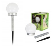 Solárna záhradná lampa, mliečna guľa, biela, 35 cm, Saska Garden