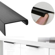 Nábytkové hranové madlo zábradlie MATTE BLACK 256mm