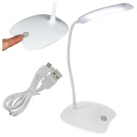 Stolná LED lampa do školy, dotyková USB, pre deti, biela