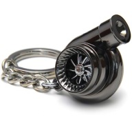 KRÚŽOK NA KĽÚČENKU TURBO TURBÍNA, ČIERNA