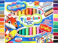 BAMBINO okrúhla plastelína 24 farieb PODLOŽKA ZDARMA 2 farby GLITTER