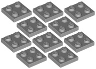 LEGO Plate 2x2 svetlosivá (3022/4211397) 10ks