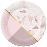 Ružové papierové taniere ROSE CHIC 18 cm 6 ks