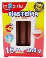 HNEDÁ školská plastelína 15 tyčiniek 250g Inspiria 9899
