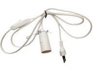 Kábel pre soľnú lampu, závit E14 so zástrčkou, dĺžka 1,5 m, biely