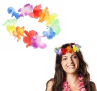 HAWAIIAN WREATH farebné kvety aloha outfit