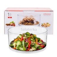 Vysoká sklenená šalátová misa na ovocný šalát, misa Edwanex, 17 cm, 1150 ml