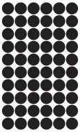 Nálepky CIRCLES Bodky 3cm 60ks Čierna