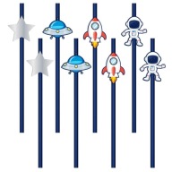 NARODENINOVÉ SLAMKY VESMÍRNA PLANÉTA RAKETA 8 ks