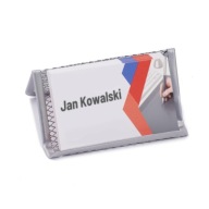 Kovový strieborný stojan na vizitky