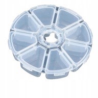 Okrúhly organizér, uzavretý box, 8 priehradiek, priemer 10,5 cm