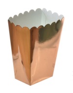 POPCORN PAPIEROVÁ BOX Metallic Rose Gold 0,8 L sladkosti 6 ks eko