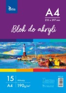 Blok na olejové farby a akryly Tetis A4 15 listov.