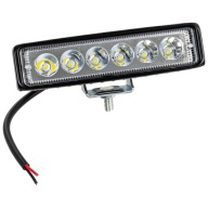 LED pracovná lampa halogénový panel 18W 6x3W 1000lm 12V 24V s držiakom