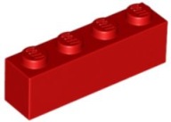 LEGO BEAM 1X4 ČERVENÉ ČÍSLO 3010 ZA 1 KUS
