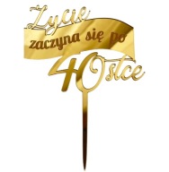 Život začína po 40. narodeninách Topper, narodeninová dekorácia, zlatý PLEXI