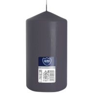 SIVÁ SVIEČKA VEĽKÁ valcová, neparfumovaná, SVIEČKA PARAFÍNOVÁ 15CM 66H 600G